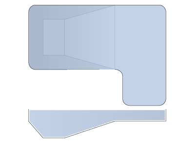 L-Shape Vinyl Liner Pool - Bahama Full L